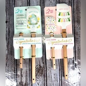 2 Sets Easter Silicone Spatula Set (2-Piece) – Bunny & Pastel Designs – New